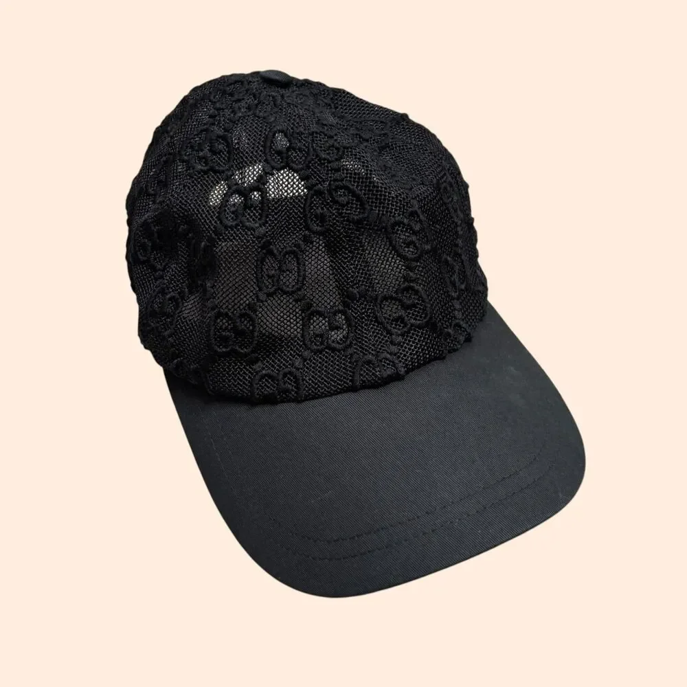 Gucci GG Embroidered Lace Baseball Cap Hat